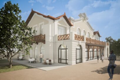 projection de la façade nord de l'ancien casino - Agrandir l'image, fenêtre modale