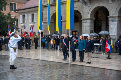 Cérémonie de remise de la fourragère aux chasseurs alpins - Agrandir l'image 1 sur 13, fenêtre modale