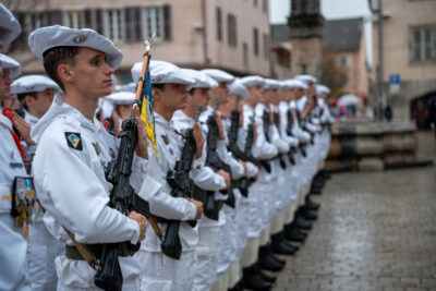Cérémonie de remise de la fourragère aux chasseurs alpins - Agrandir l'image 3 sur 13, fenêtre modale